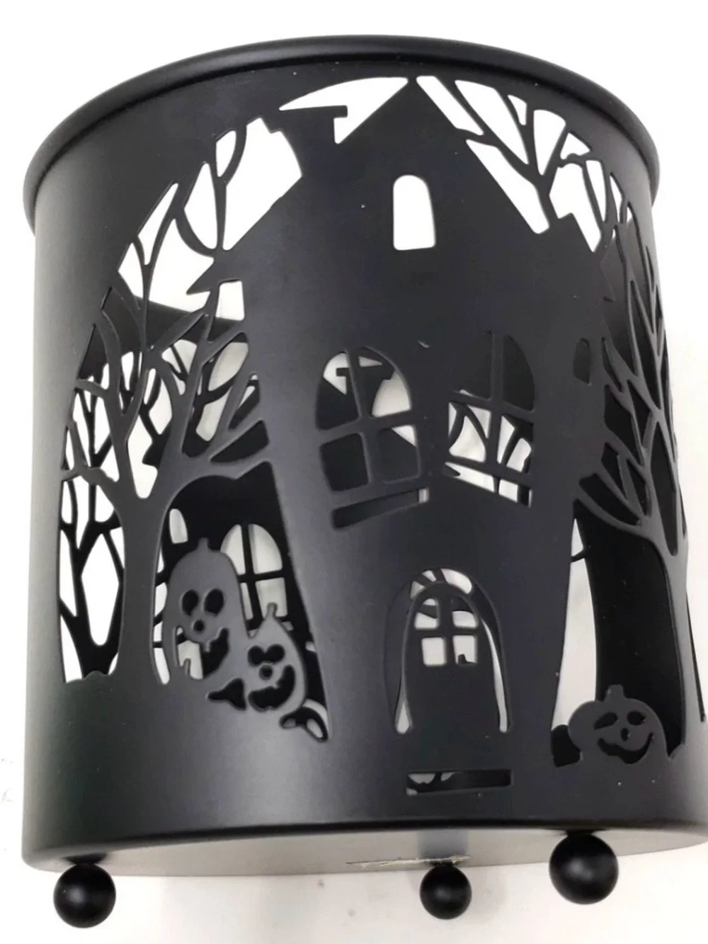 Yankee Candle Halloween metal jar candle holder.